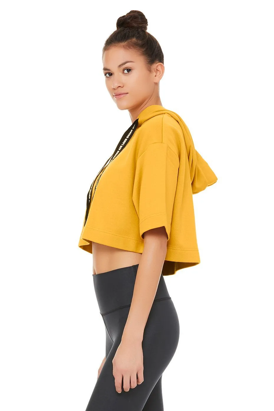 Air Land Ocean Short Sleeve Crop Hoodie - Tuscan Sun