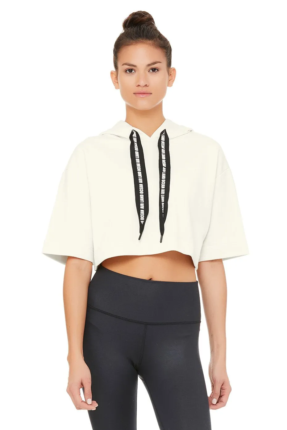 Air Land Ocean Short Sleeve Crop Hoodie