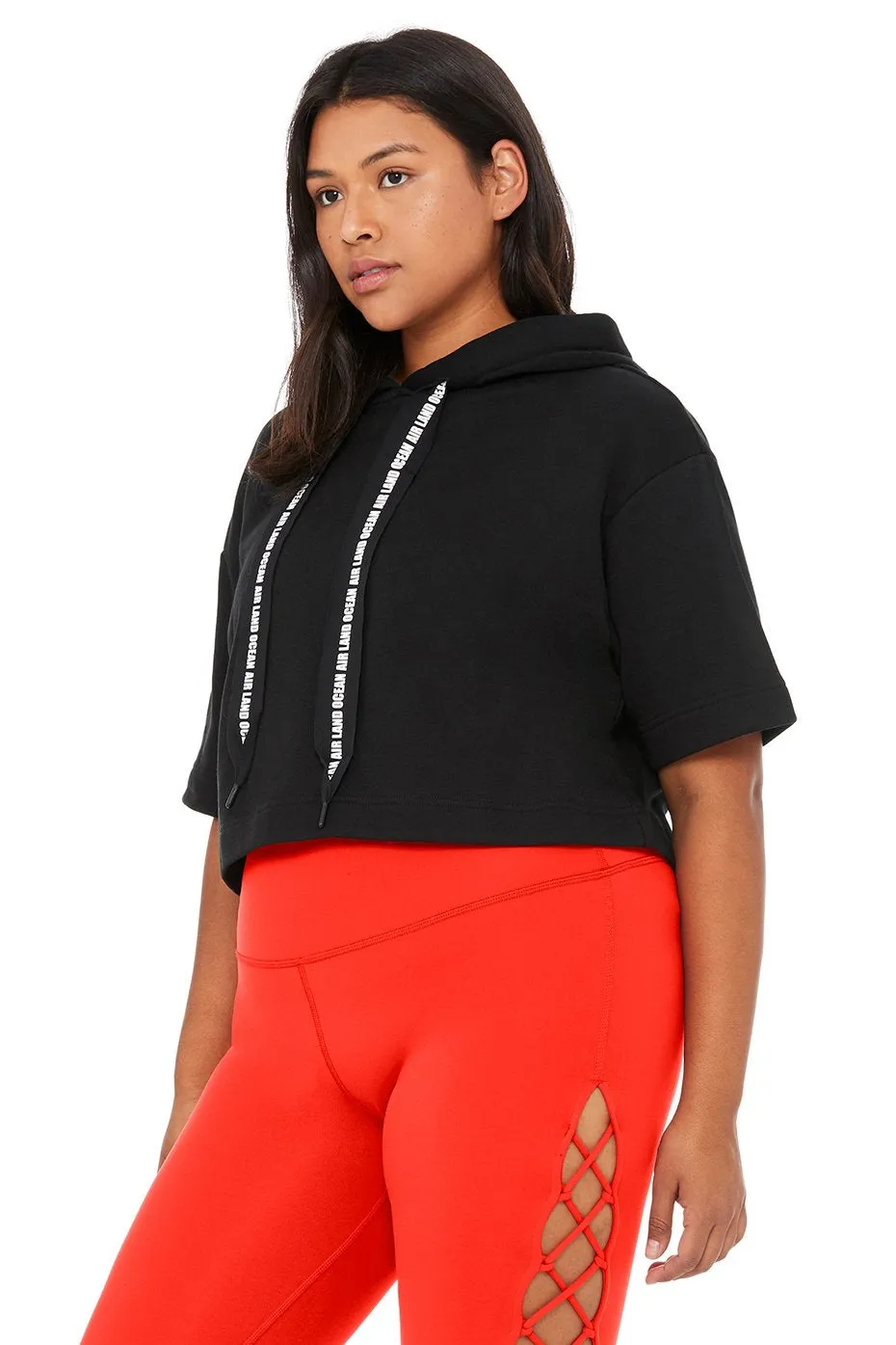 Air Land Ocean Short Sleeve Crop Hoodie