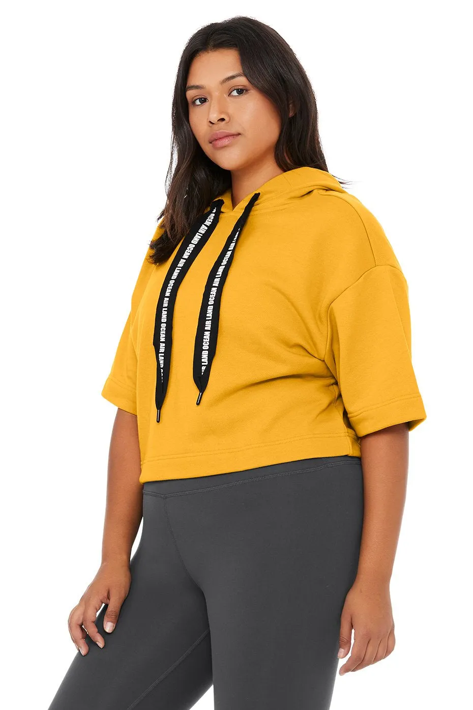 Air Land Ocean Short Sleeve Crop Hoodie