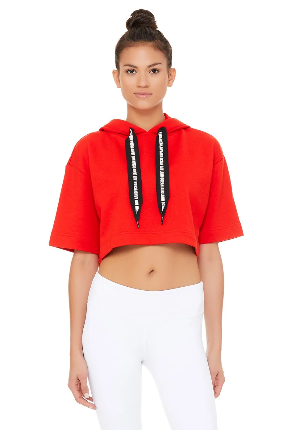 Air Land Ocean Short Sleeve Crop Hoodie