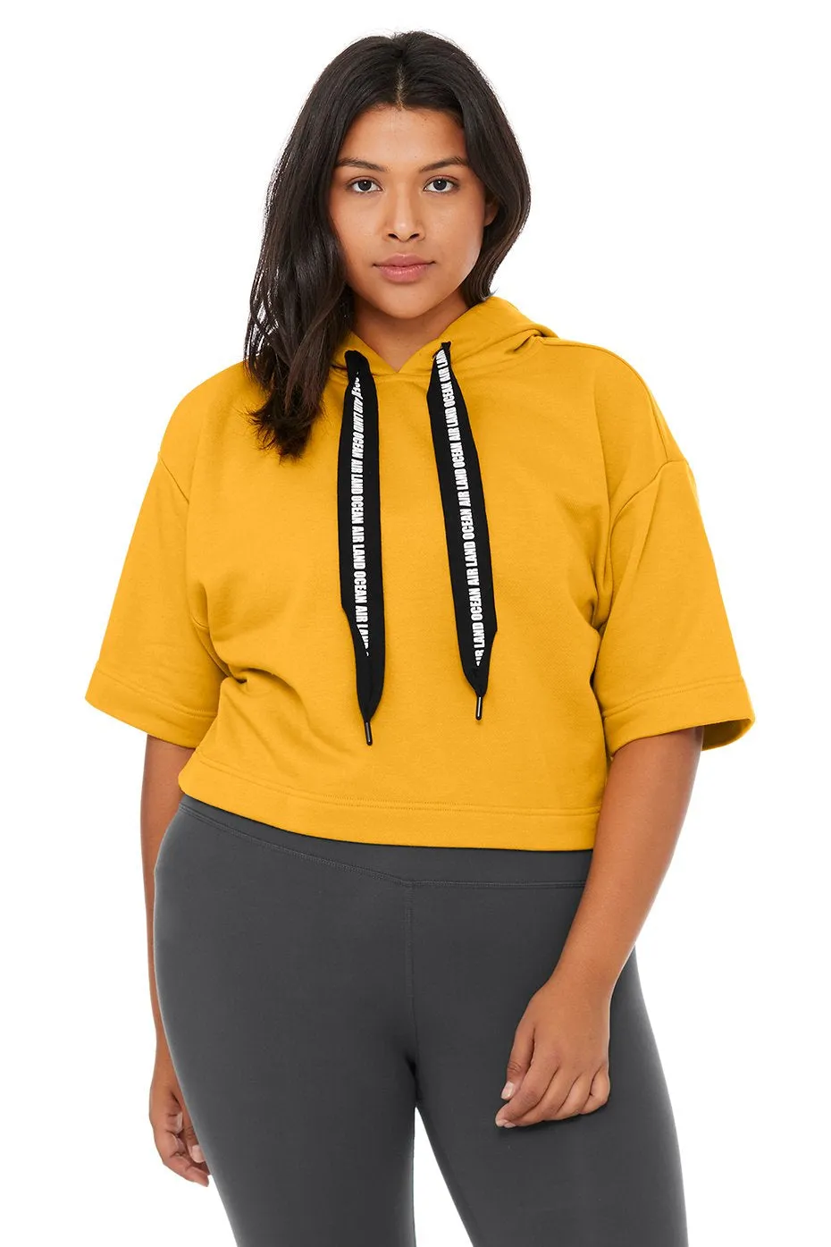 Air Land Ocean Short Sleeve Crop Hoodie