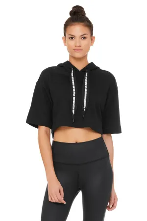 Air Land Ocean Short Sleeve Crop Hoodie