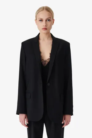 Allan Wool Blazer Jacket Black