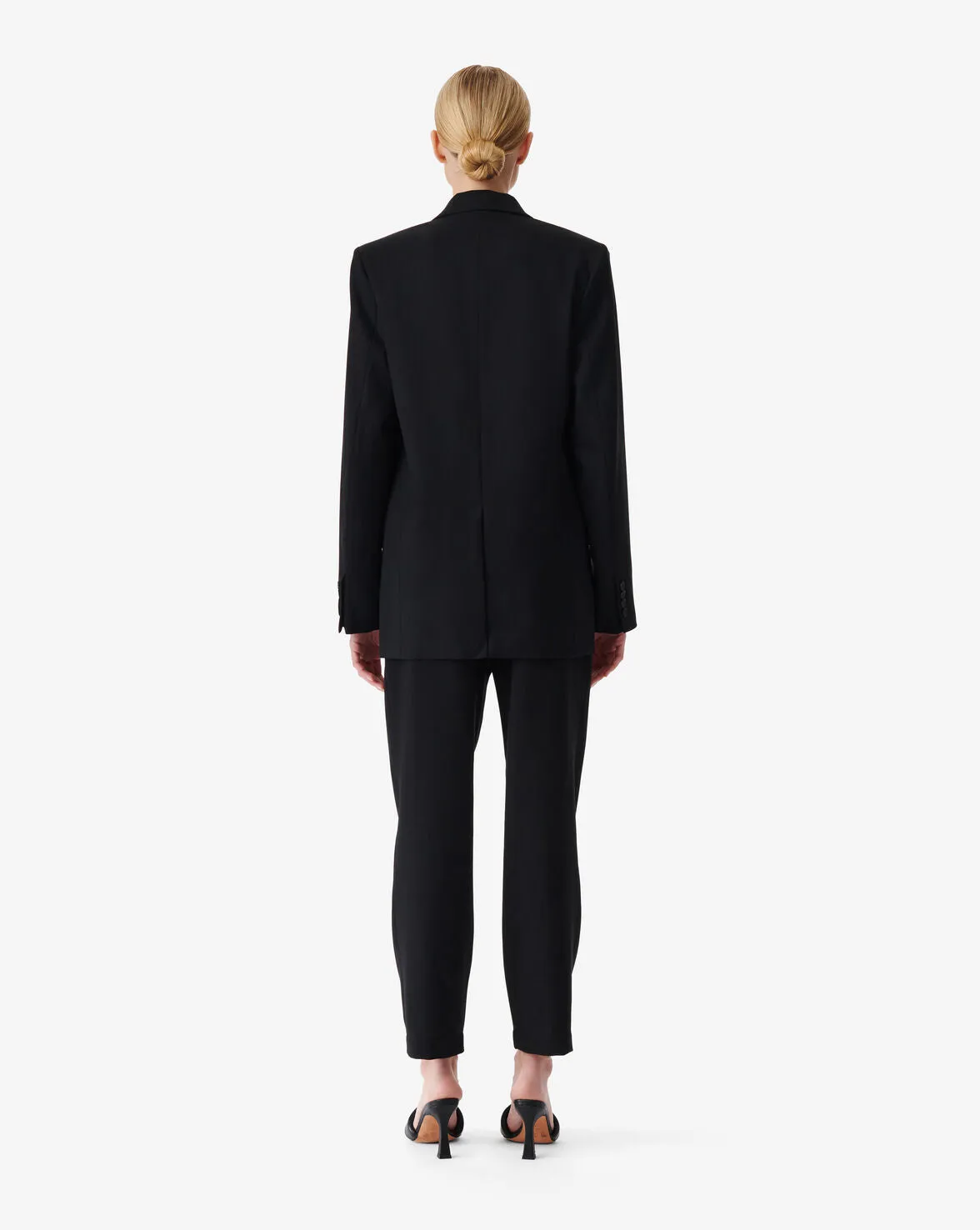 Allan Wool Blazer Jacket Black