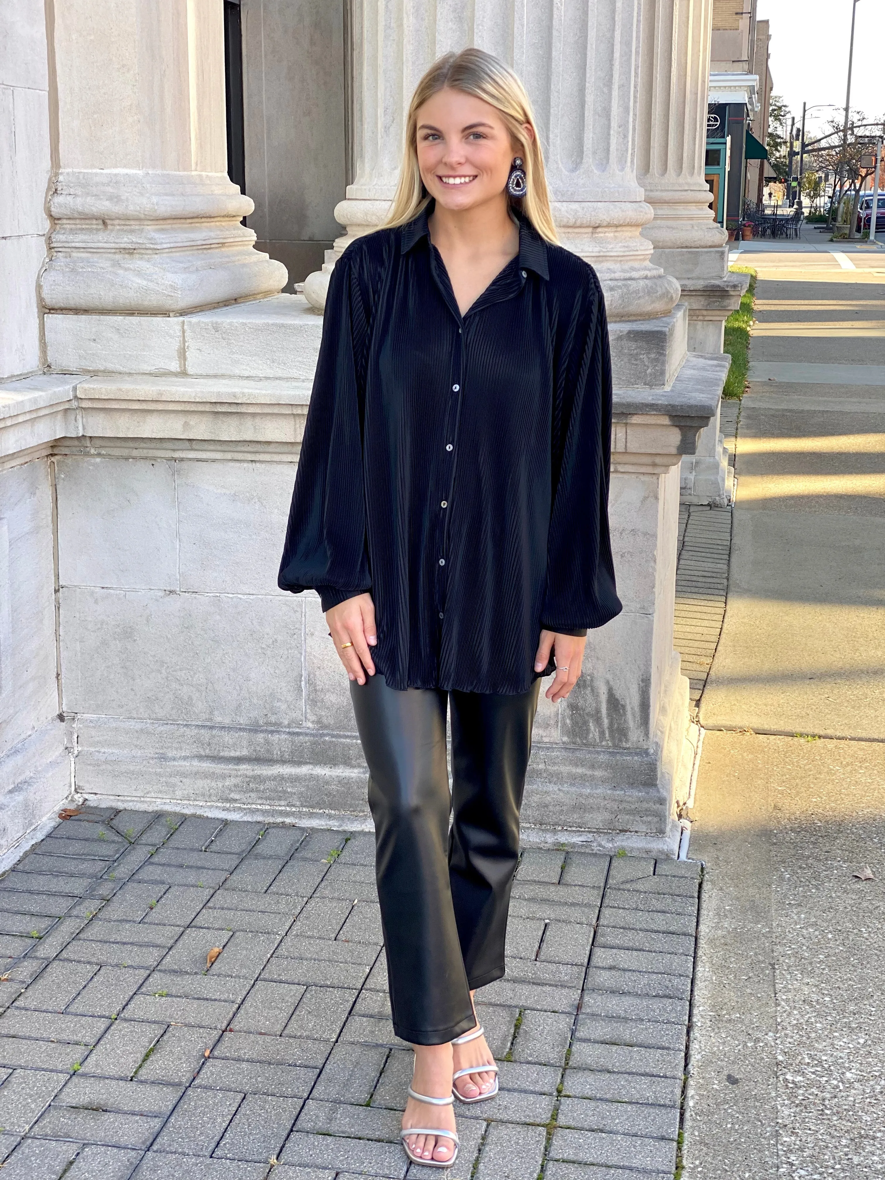 Black Pleated Top