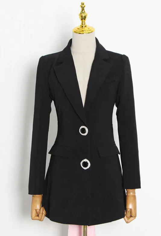 Blazer - Dames - Elegante Blazer van Hoogwaardige Stof met Getailleerde Pasvorm en Tijdloos Design