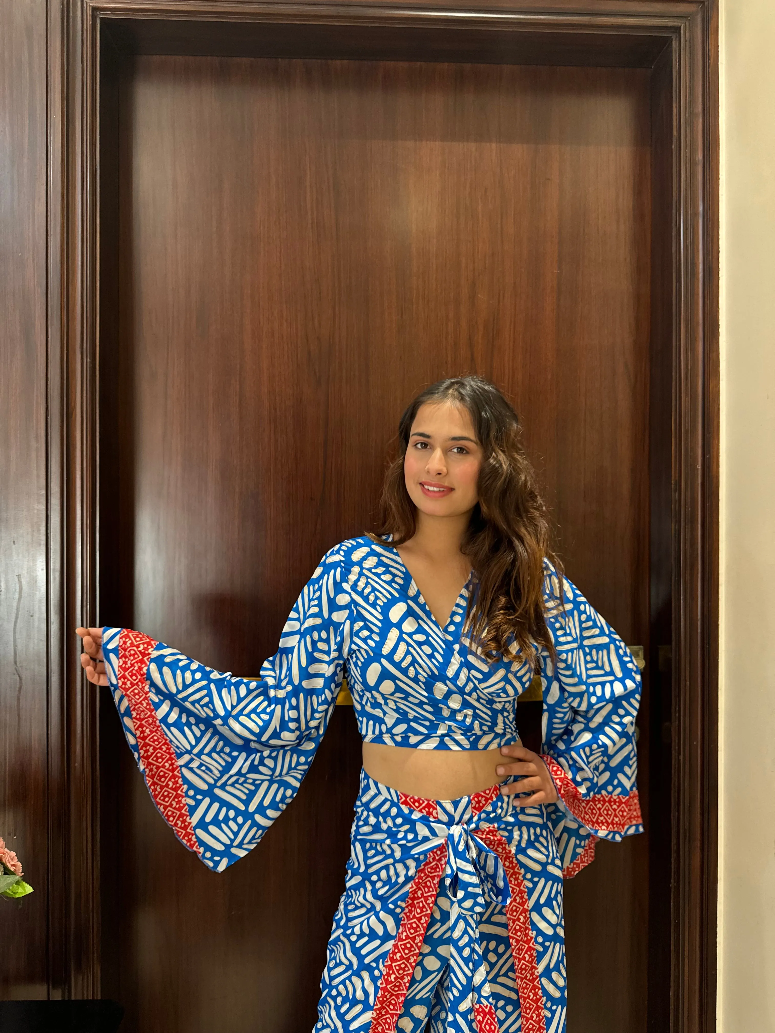 Boho Printed Wrap Top - Turquoise Temptation (TOP ONLY)