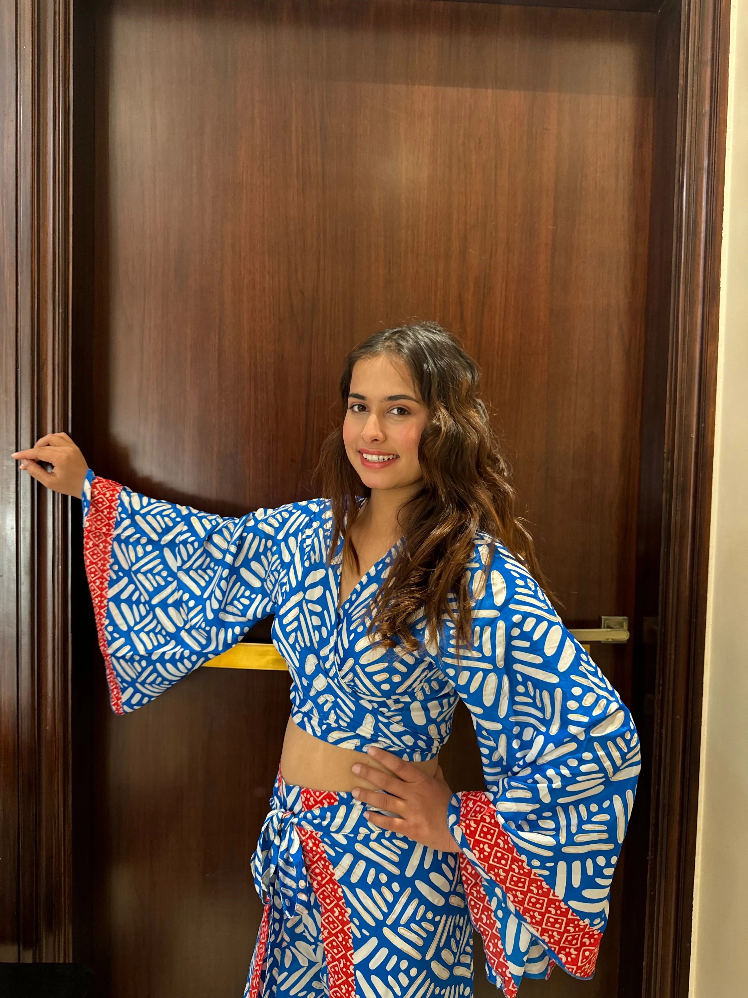 Boho Printed Wrap Top - Turquoise Temptation (TOP ONLY)