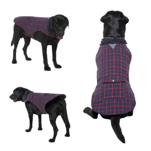 Check Design Warm Fleece Jacket for Dog