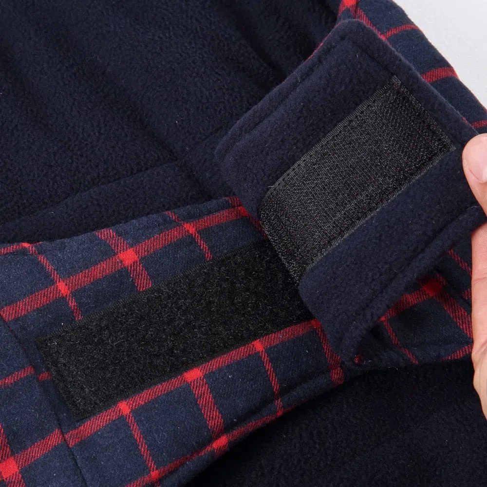 Check Design Warm Fleece Jacket for Dog