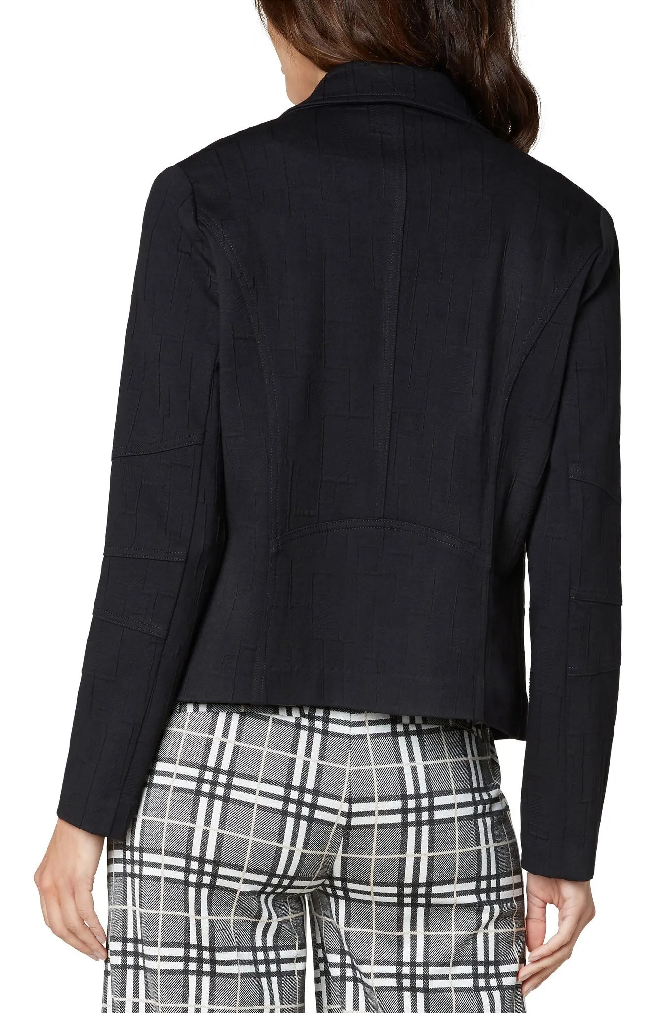 FINAL SALE RACHEL BLACK MOTO TEXTURED BLAZER - LIVERPOOL LOS ANGELES LM1787PV01
