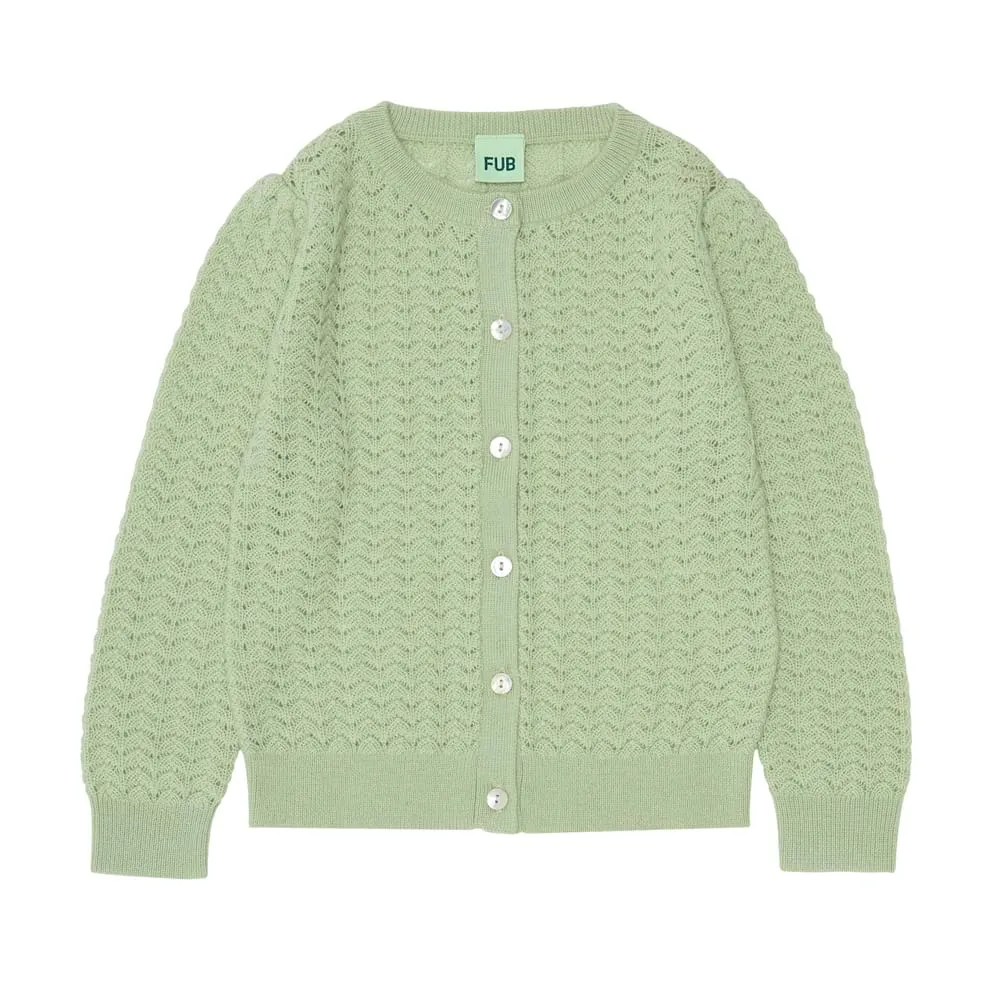 FUB Pointelle Cardigan, pistachio