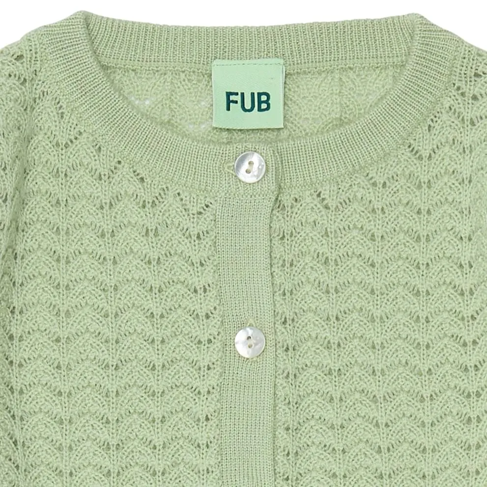 FUB Pointelle Cardigan, pistachio