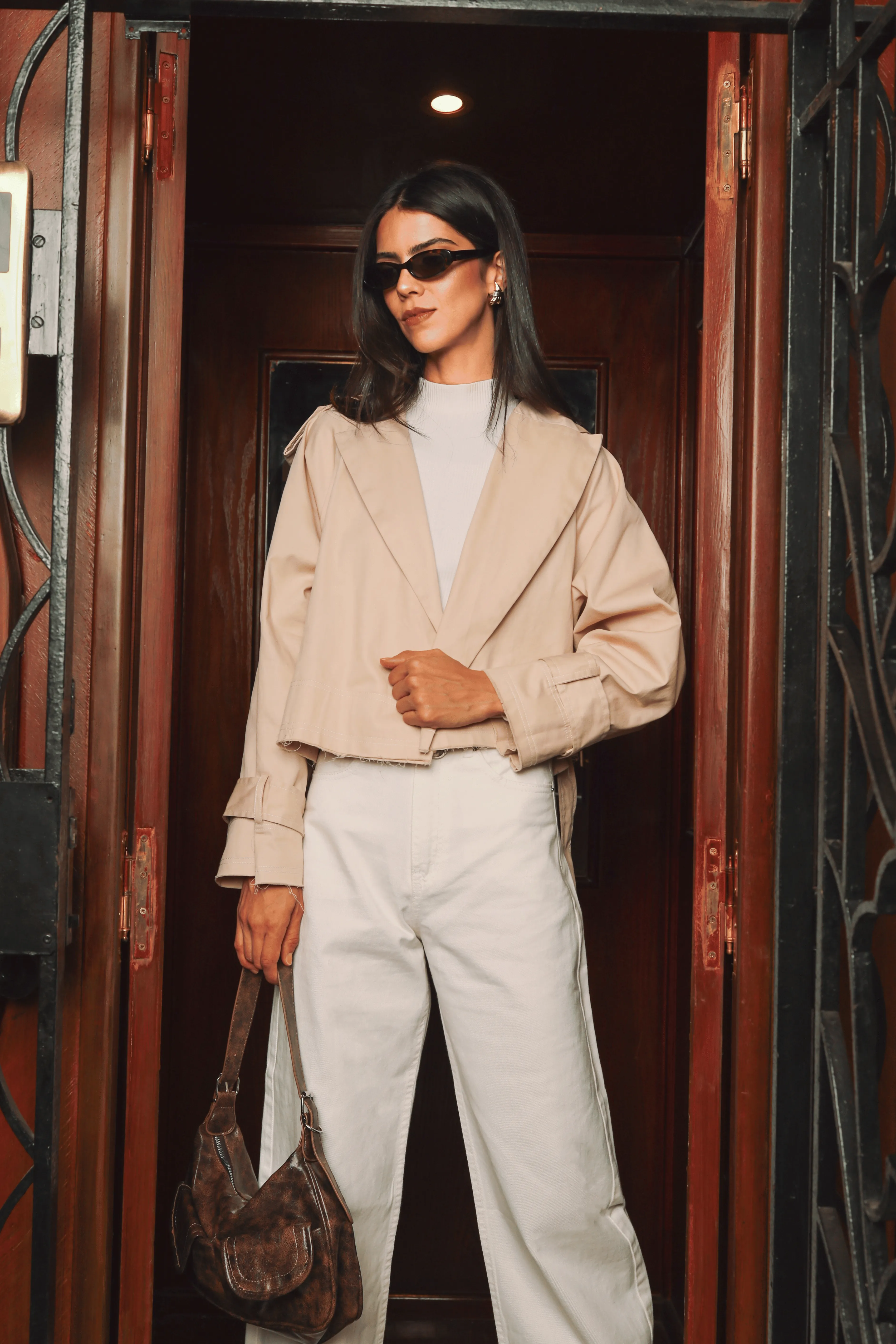 Hit The City Trench Jacket in Cafe
