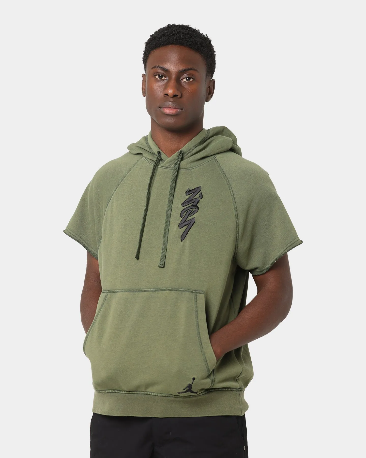 Jordan Zion Dri-FIT Cutoff Hoodie Carbon Green/Black