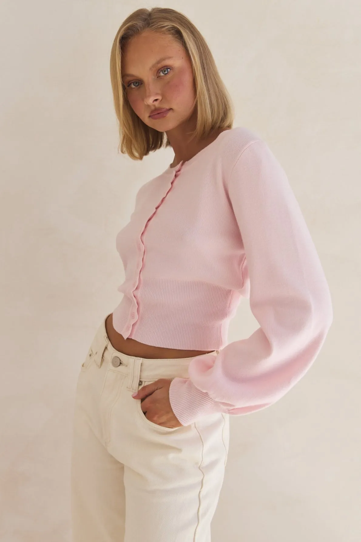Misty Knit Cardigan (Pink)