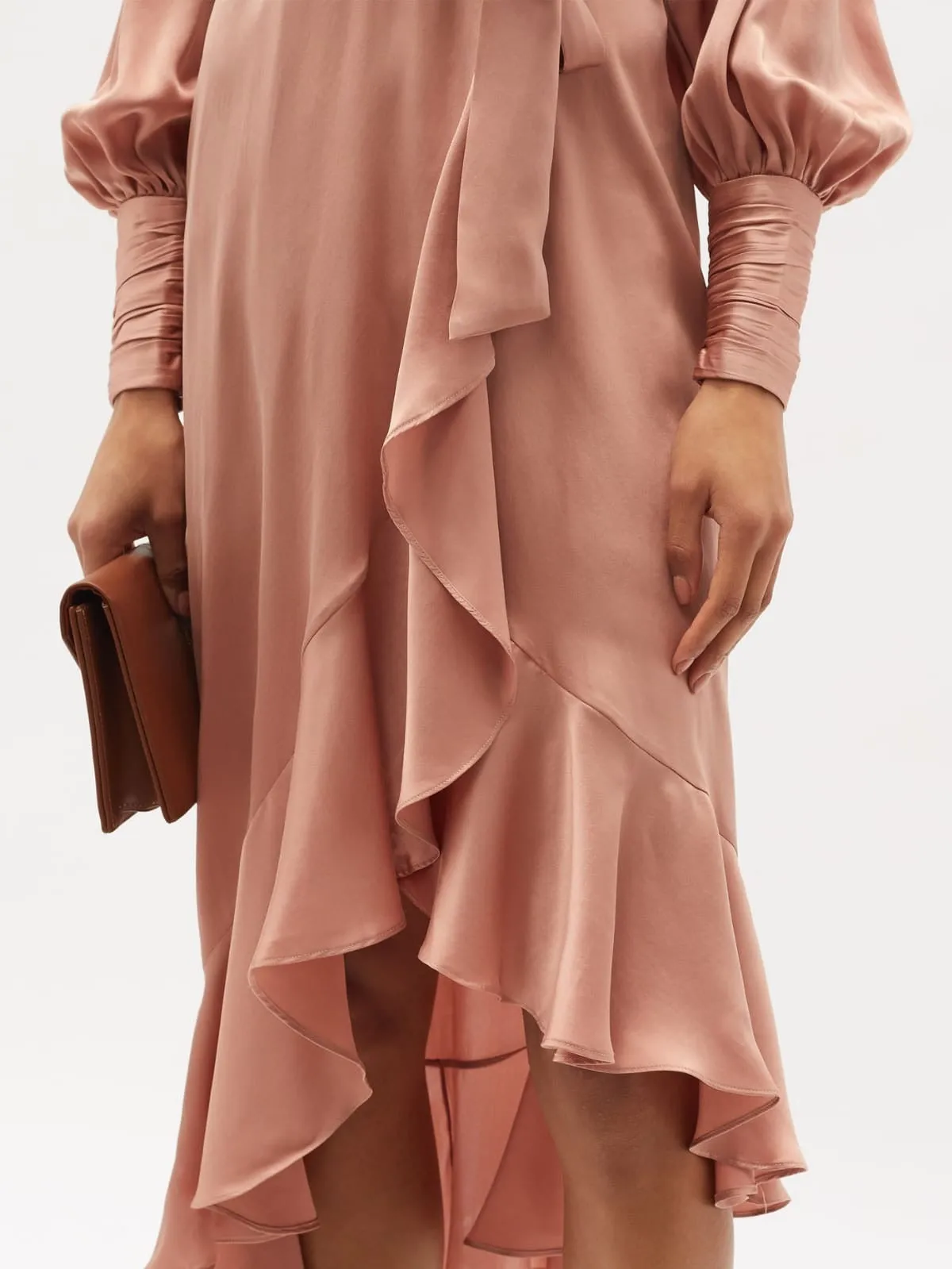 Silk Wrap Midi Dress - Lipstick