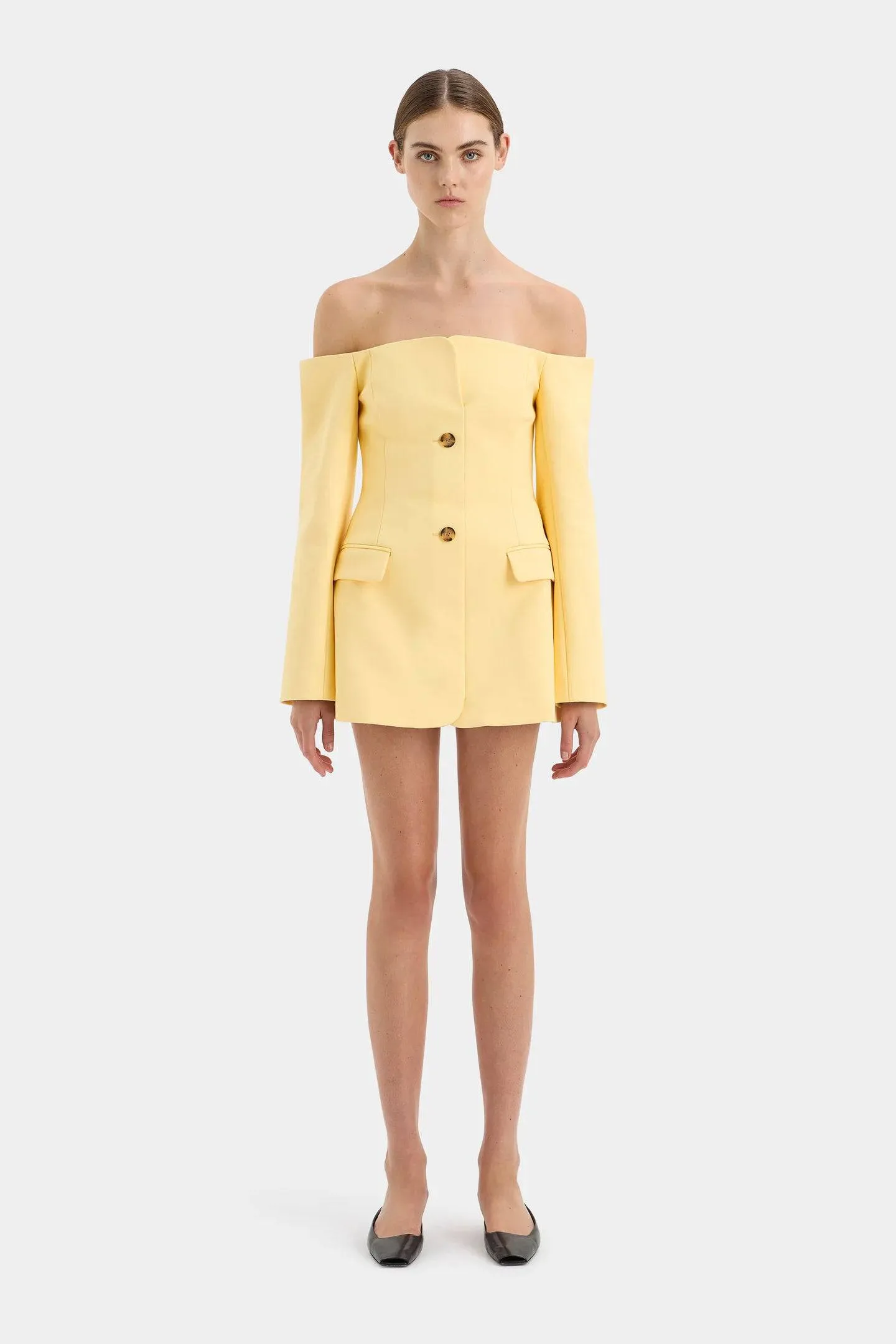 Sir The Label - Sandrine Tailored Mini Dress in Limone
