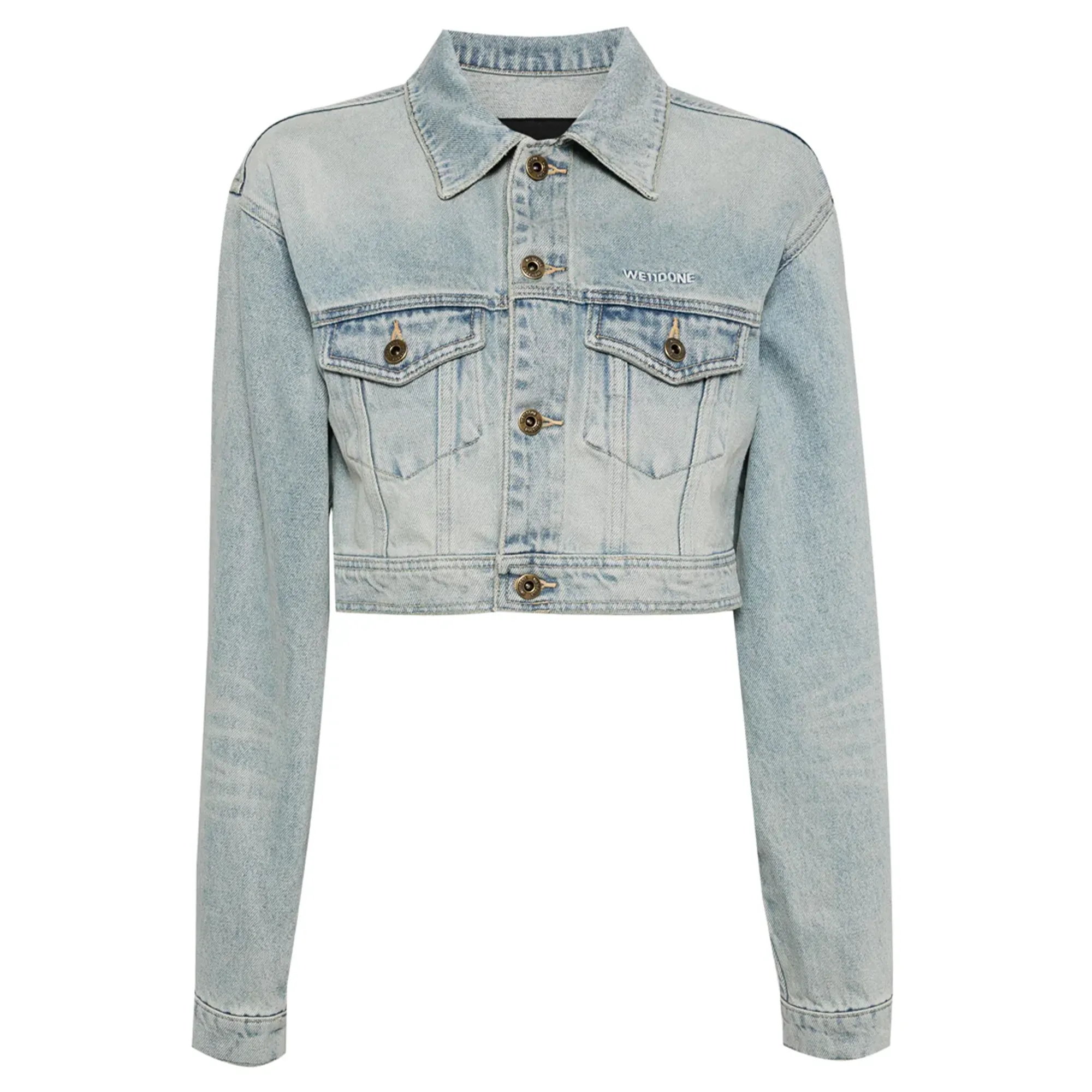Sky Blue Womens Cropped Denim Blouson