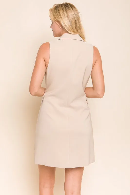 Sleeveless Blazer Dress