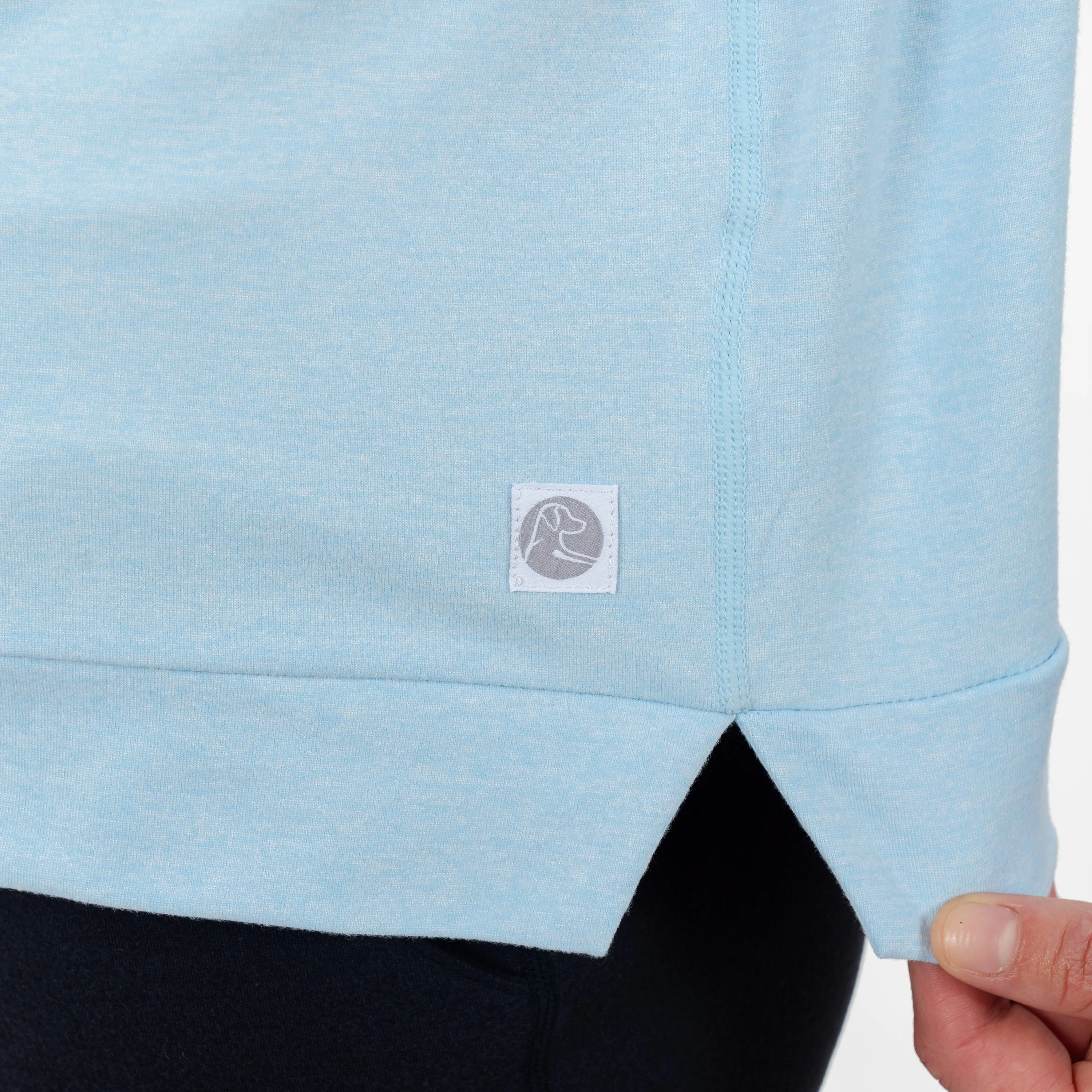 Tempo Performance Hoodie | Heather - Pure Blue/White