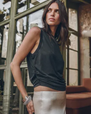 The Dark Draped Tank Top