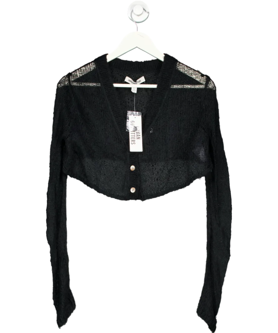 Urban Outfitters Black Sadie Sheer Cropped Cardigan UK S