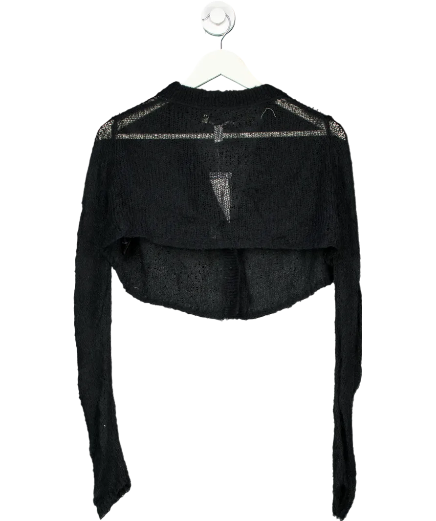 Urban Outfitters Black Sadie Sheer Cropped Cardigan UK S