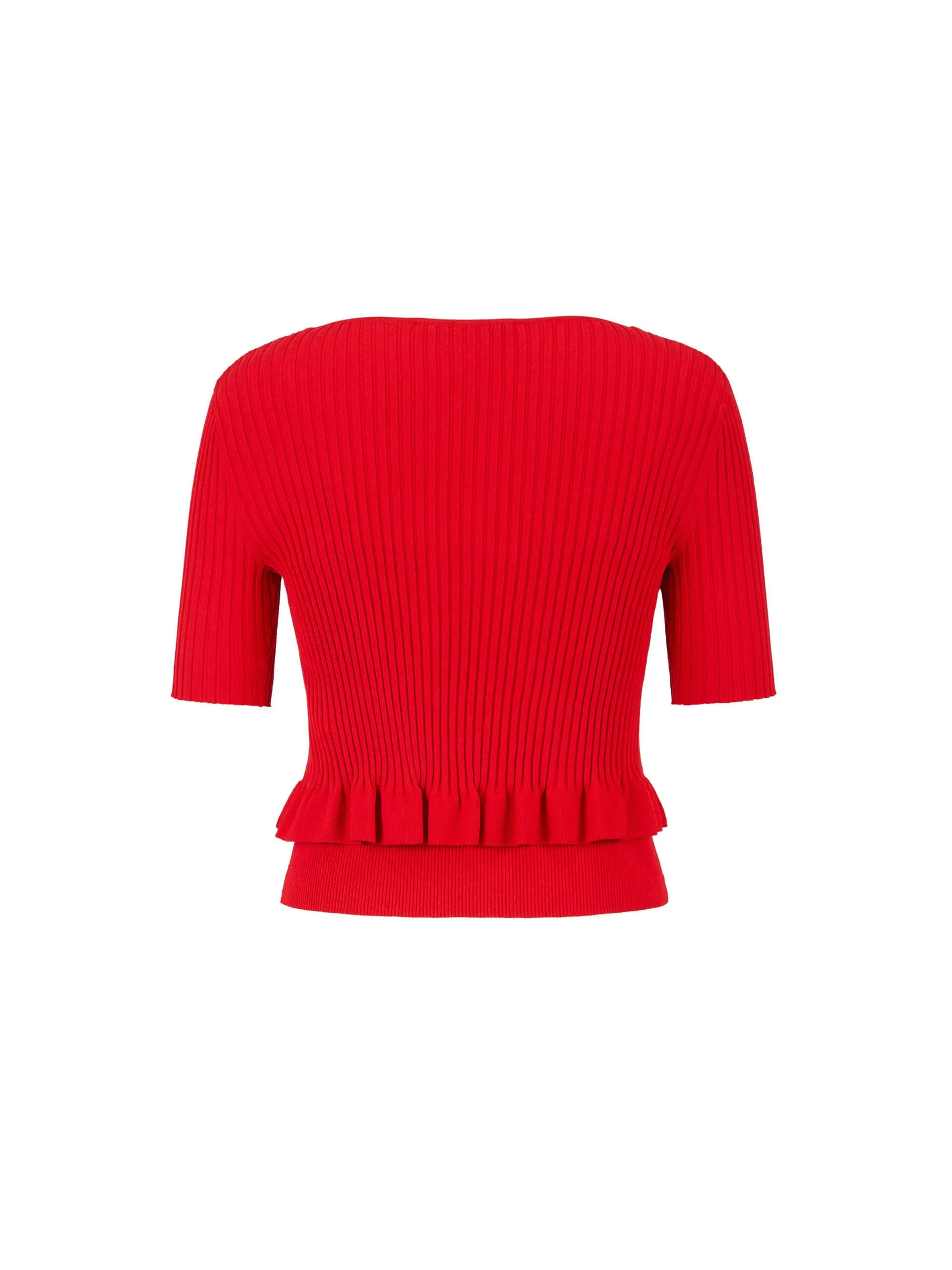 Wavy Hem Knitted Cardigan