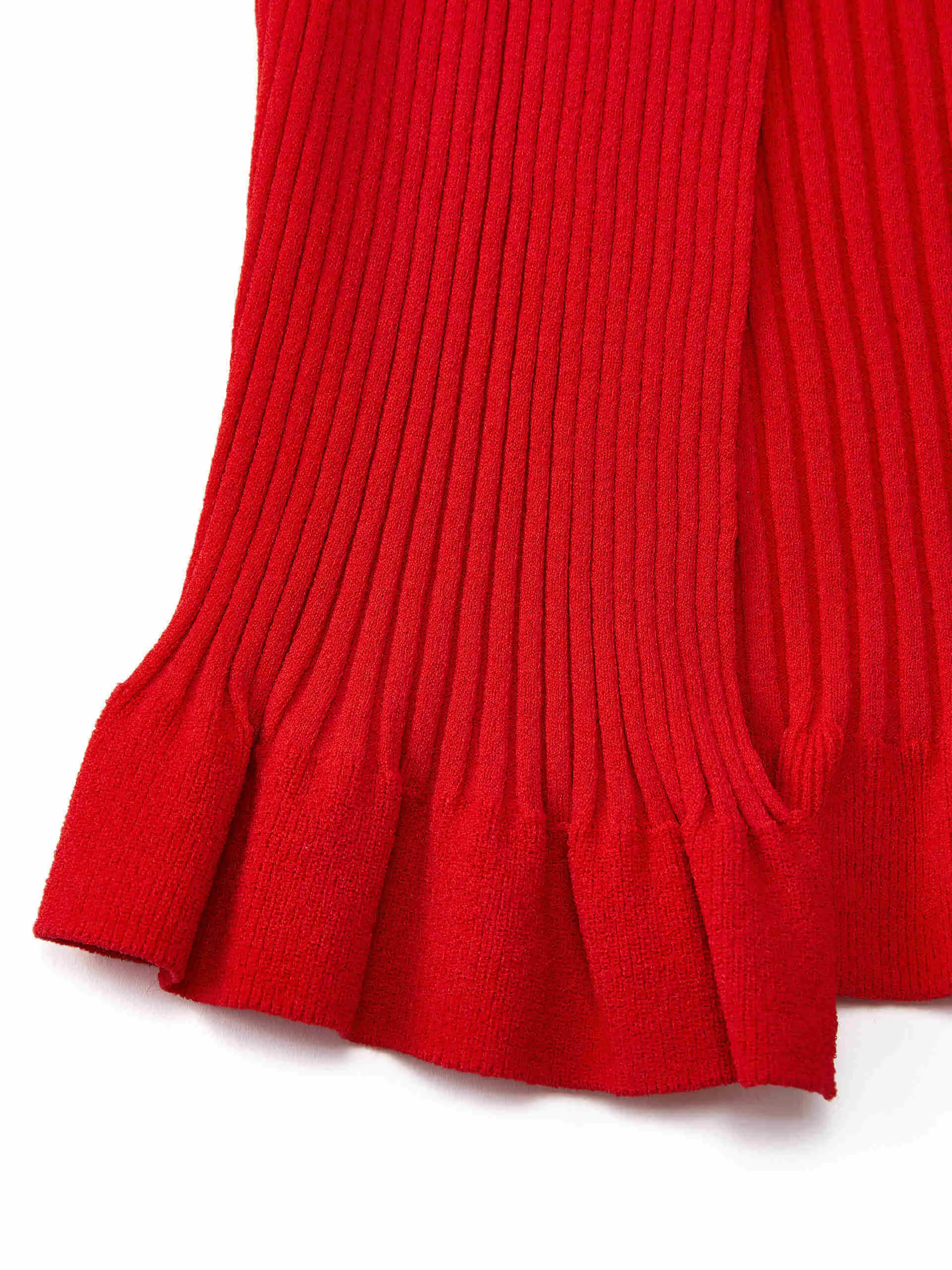Wavy Hem Knitted Cardigan