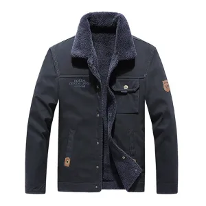 West Louis Brand Fleece Fur Collar Bomber Jacket