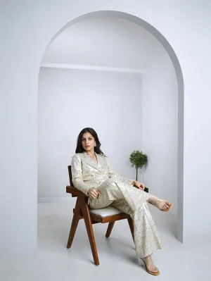 White Blazer and palazo pant